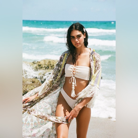 𝓯𝓹 Free People ~ ✨Host Pick ✨ Watching Waves Maxi Shirt in Mauve Combo - Picture 8 of 14